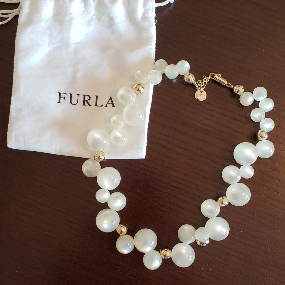 Furla White and Gold Necklace